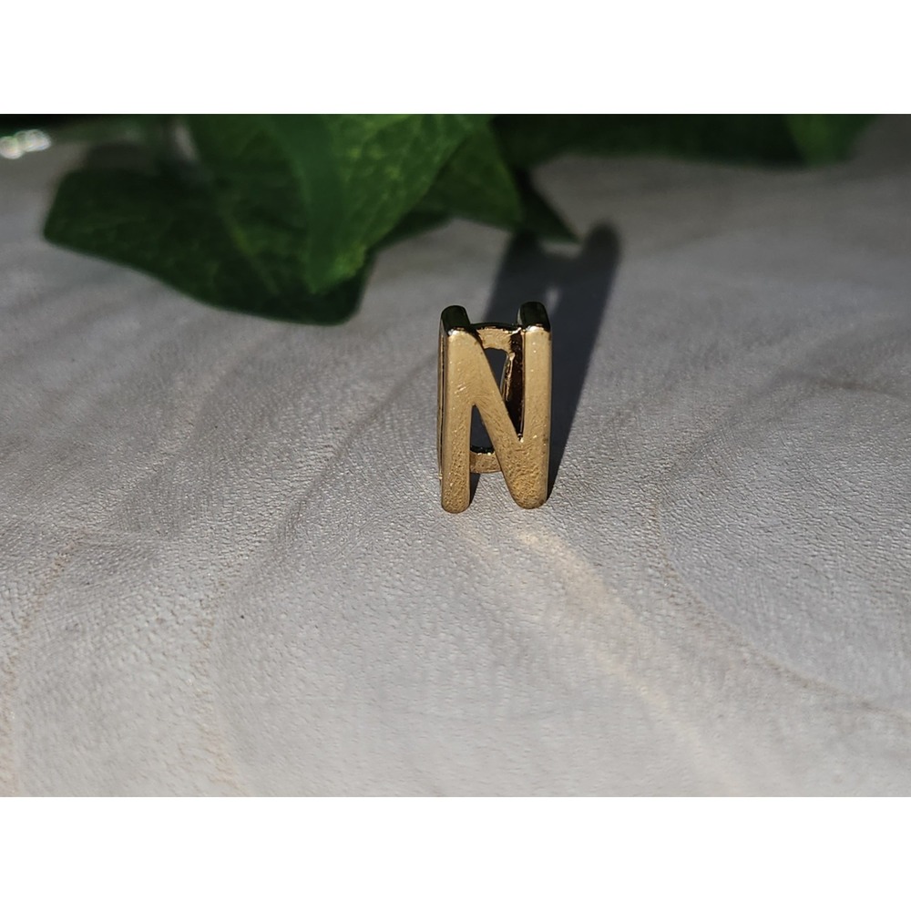 Keep Collective Letter N Gold Tone Slide Charm Gift Keepsake